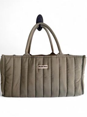 Quilted Tote Diaper Caddy in Sage Green